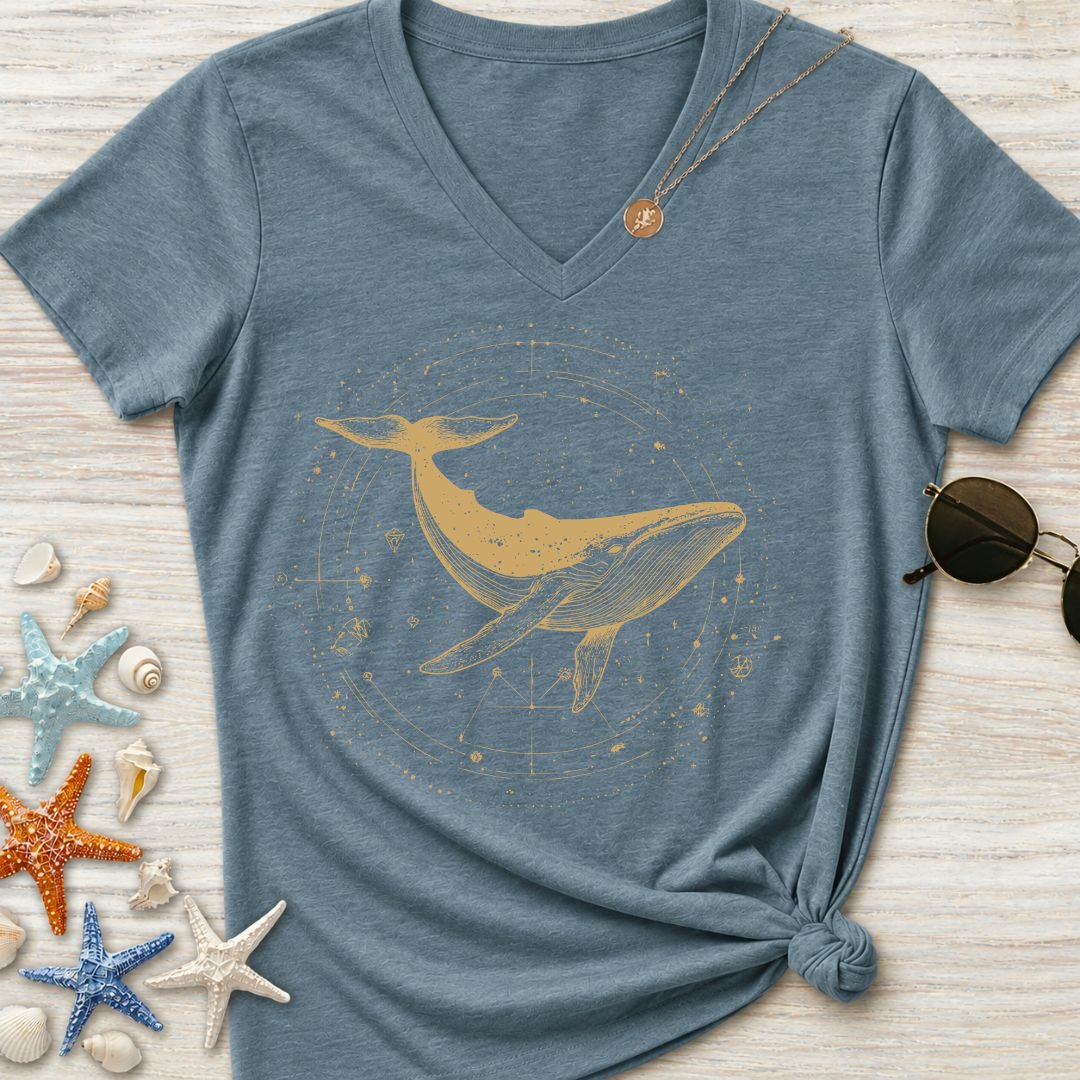Cosmic Whale Women's V-Neck T-Shirt