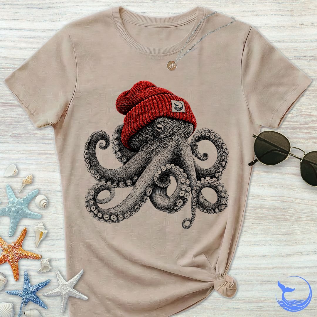 Red Beanie Octopus Women's T-Shirt