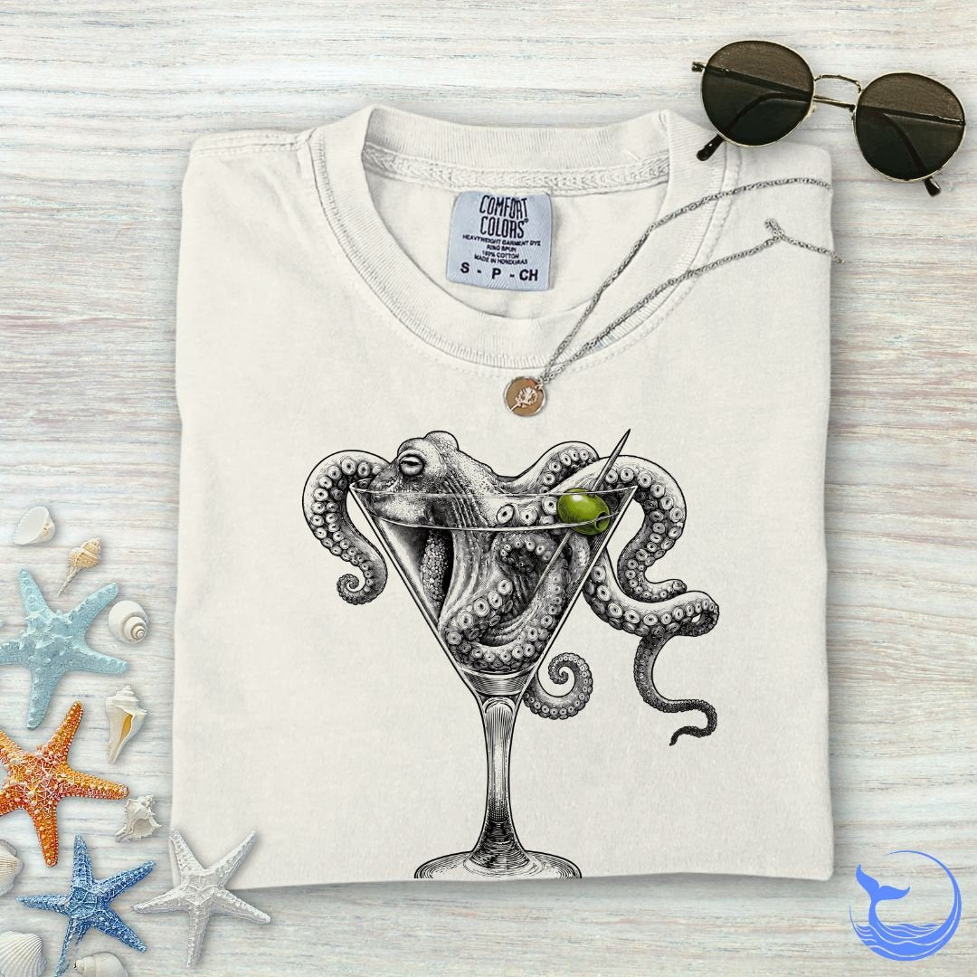 Octopus Martini Comfort Colors T-Shirt