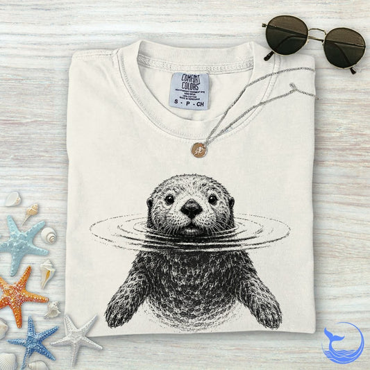 Curious Otter Comfort Colors T-Shirt in Ivory - Dolce Reverie