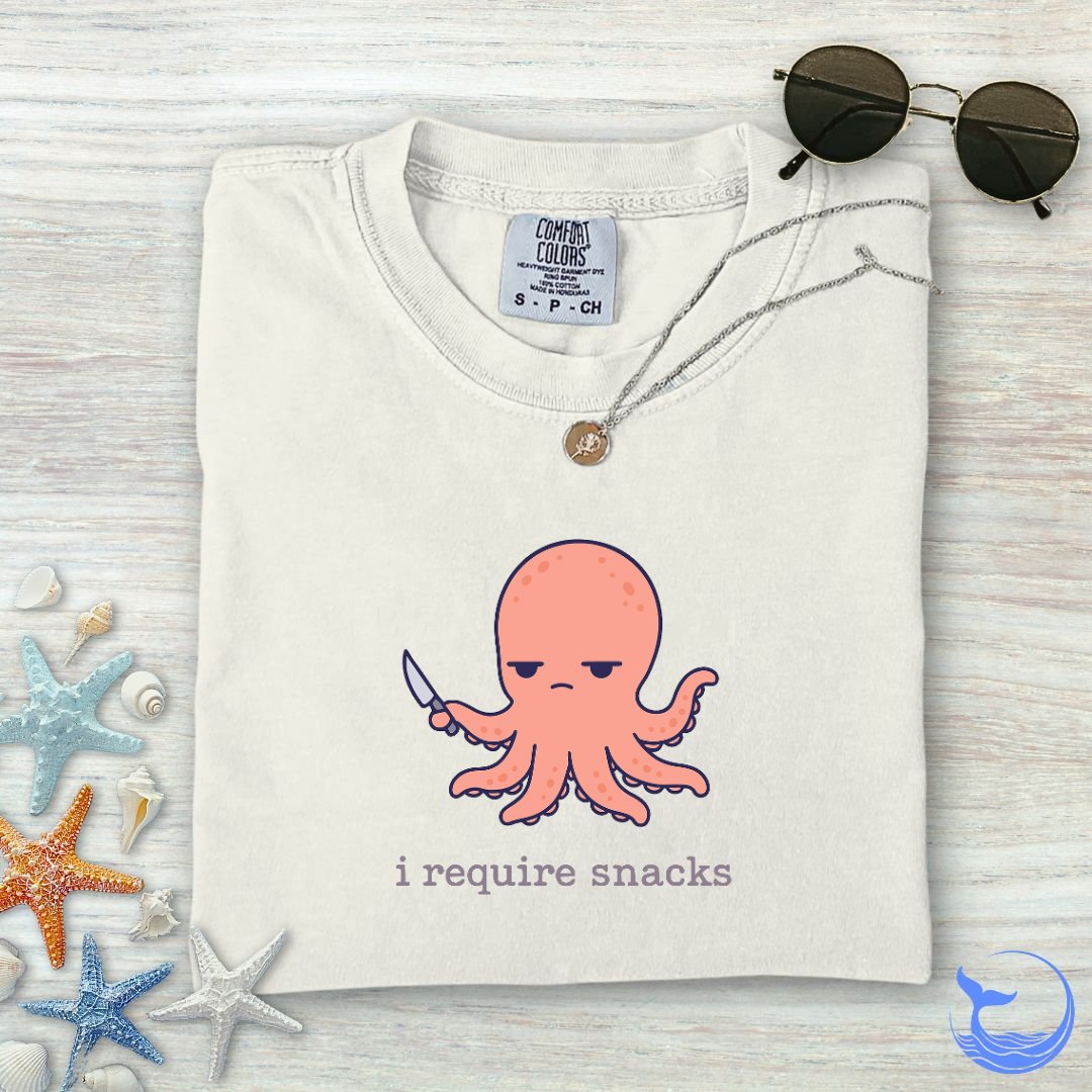 I Require Snacks, Octopus Comfort Colors T-Shirt