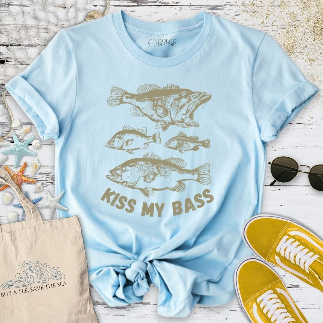Kiss My Bass T-Shirt Light Blue / S