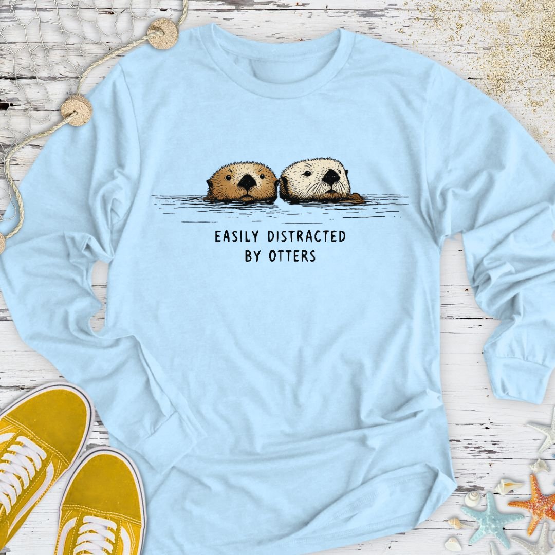 Distracted By Otters Long Sleeve Tee