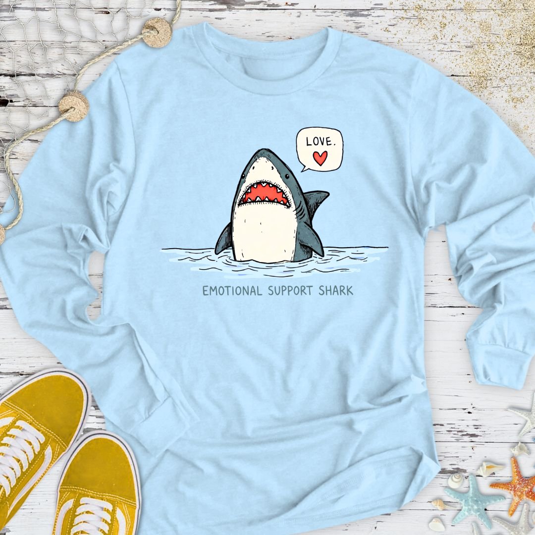 Emotional Support Shark Long Sleeve Tee