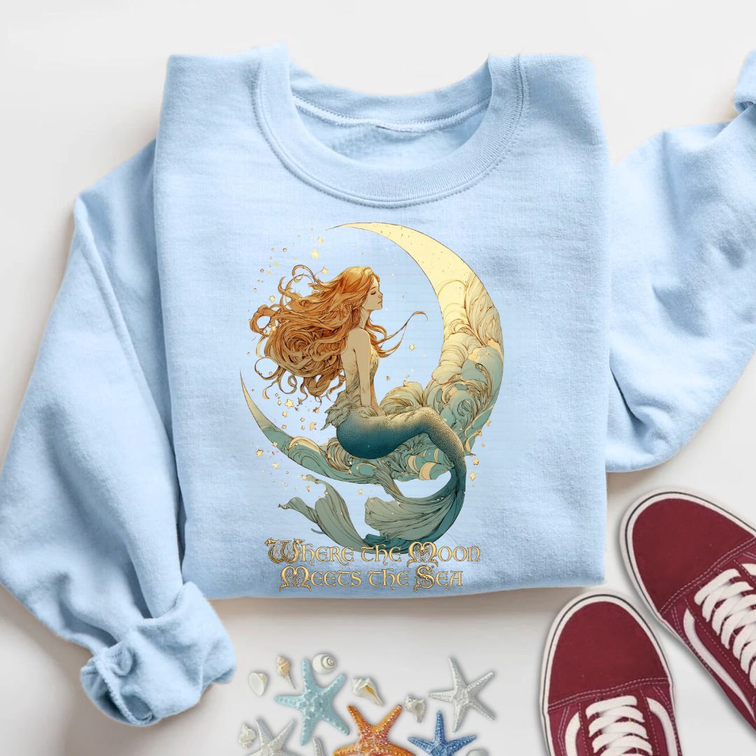 Moon Meets The Sea, Mermaid Sweatshirt