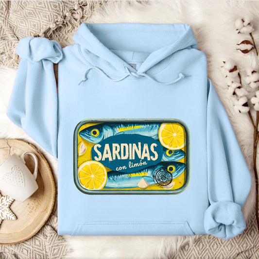 Sardinas Con Limon Hoodie in Light Blue - Dolce Reverie