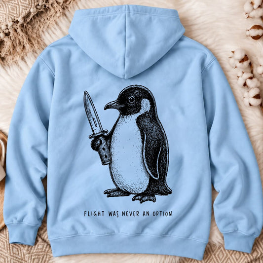Flight Was Not An Option Back Print Hoodie in Light Blue - Dolce Reverie