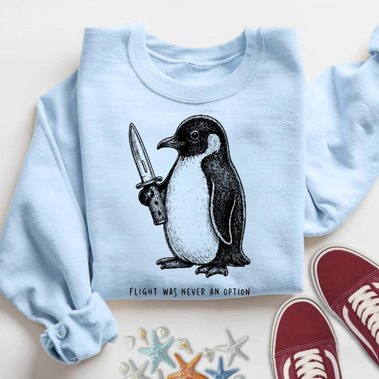 Flight Was Not An Option Sweatshirt in Light Blue - Dolce Reverie
