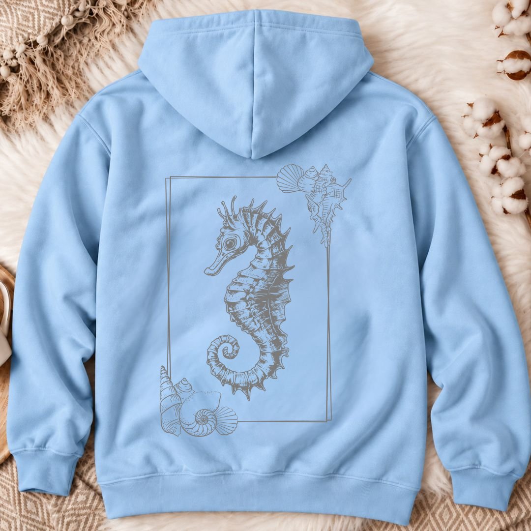 Vintage Seahorse Back Print Hoodie