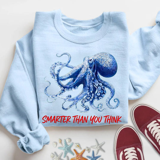 Smarter Than You Think Sweatshirt in Light Blue - Dolce Reverie