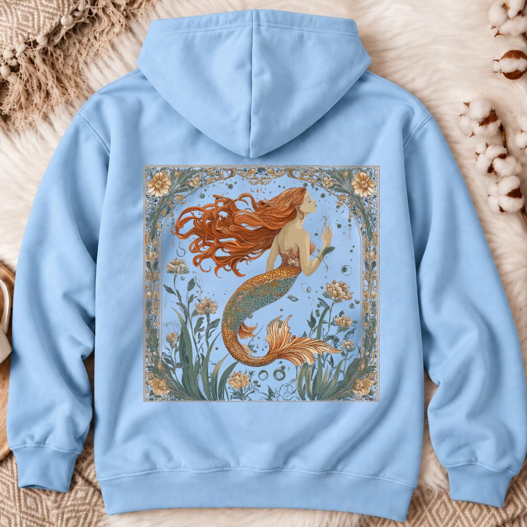 Mermaid Art Nouveau Back Print Hoodie