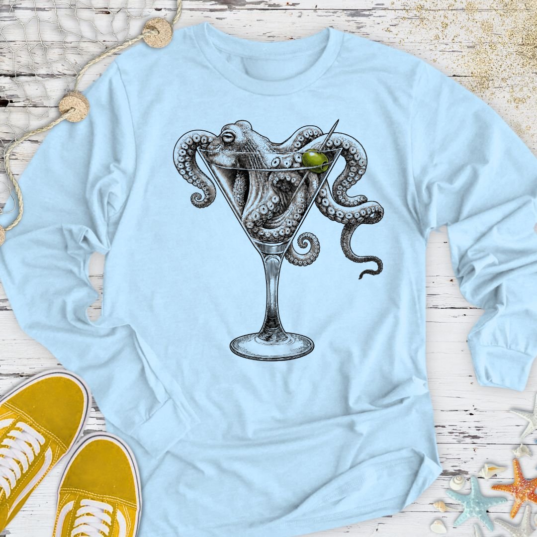 Octopus Martini Long Sleeve Tee
