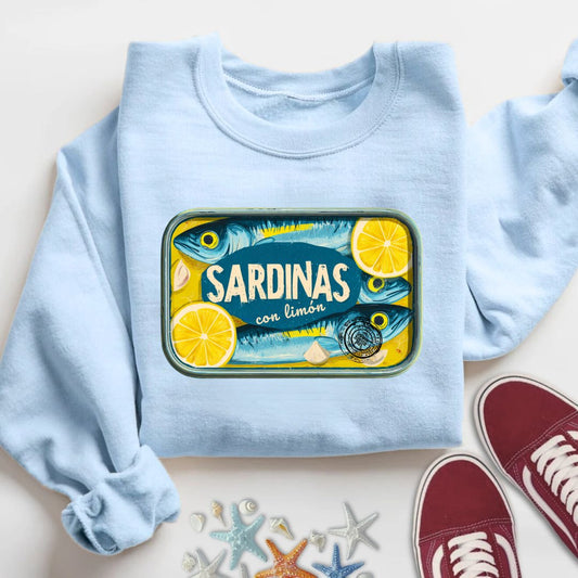 Sardinas Con Limon Sweatshirt in Light Blue - Dolce Reverie