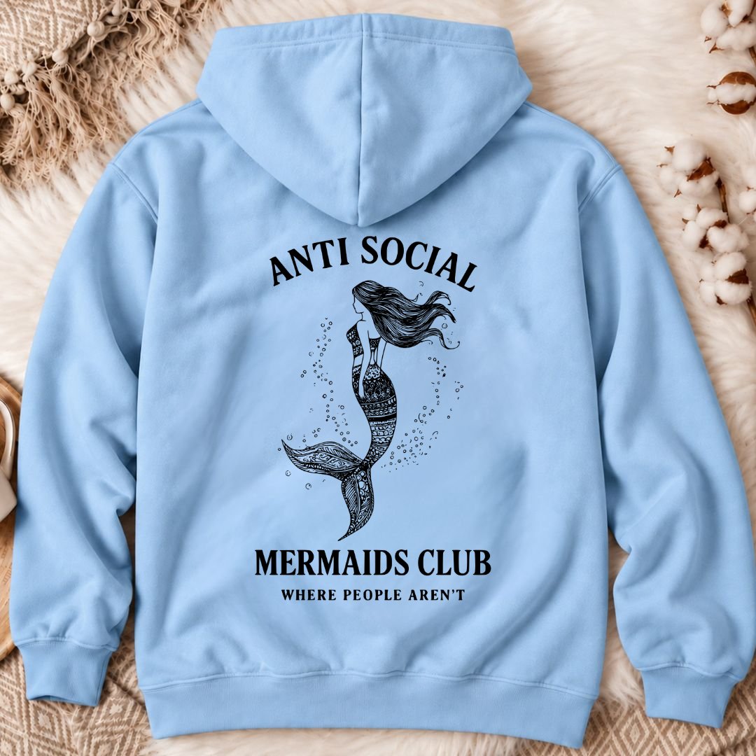 Anti Social Mermaid Back Print Hoodie