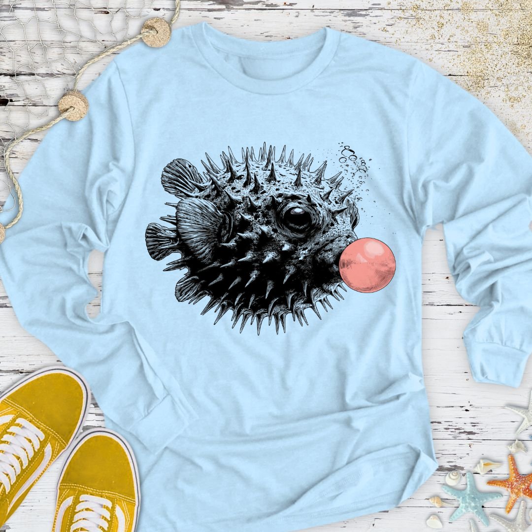 Bubblegum Pufferfish Long Sleeve Tee