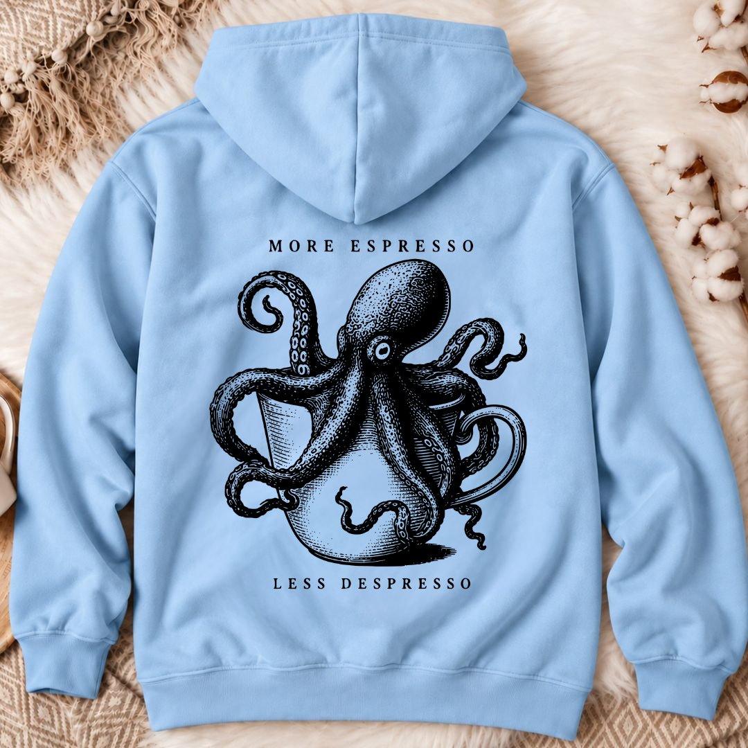 Espresso Octopus Back Print Hoodie