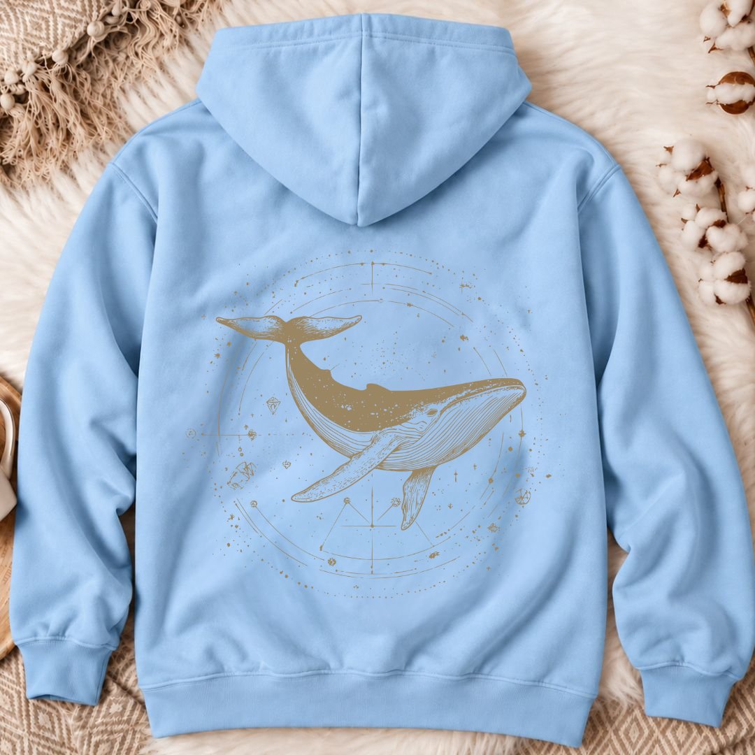 Cosmic Whale Back Print Hoodie