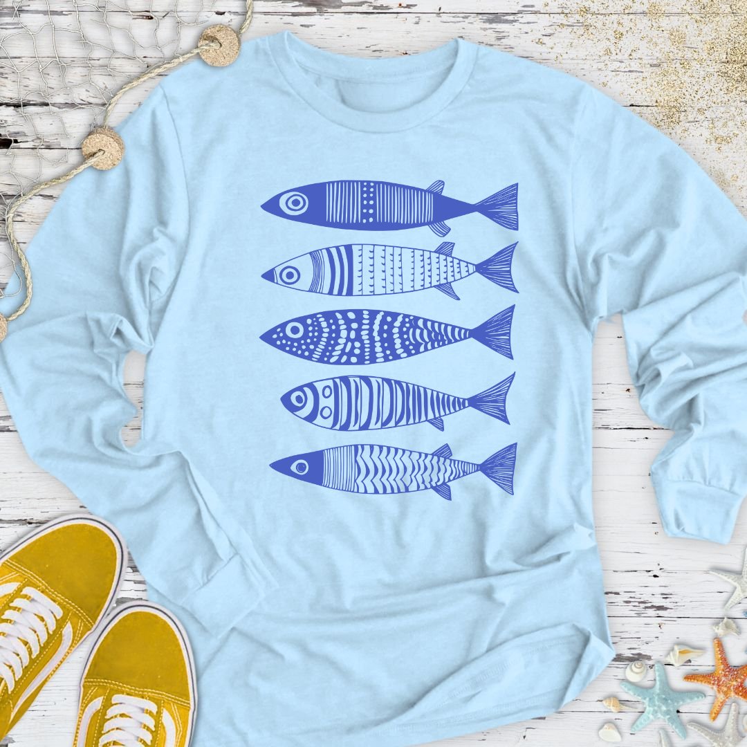 Blue Sardines Long Sleeve Tee
