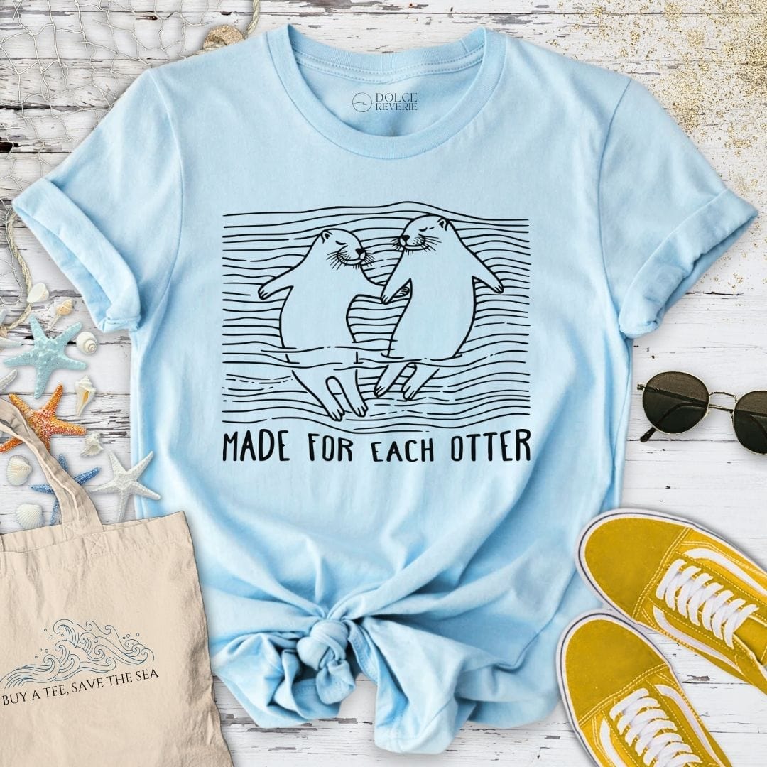 Made For Each Otter T-Shirt Light Blue / S