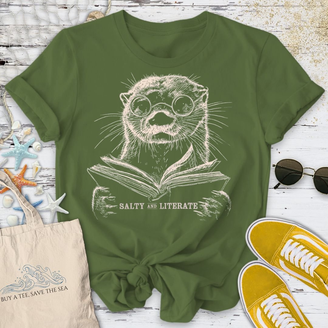 Salty and Literate Otter T-Shirt