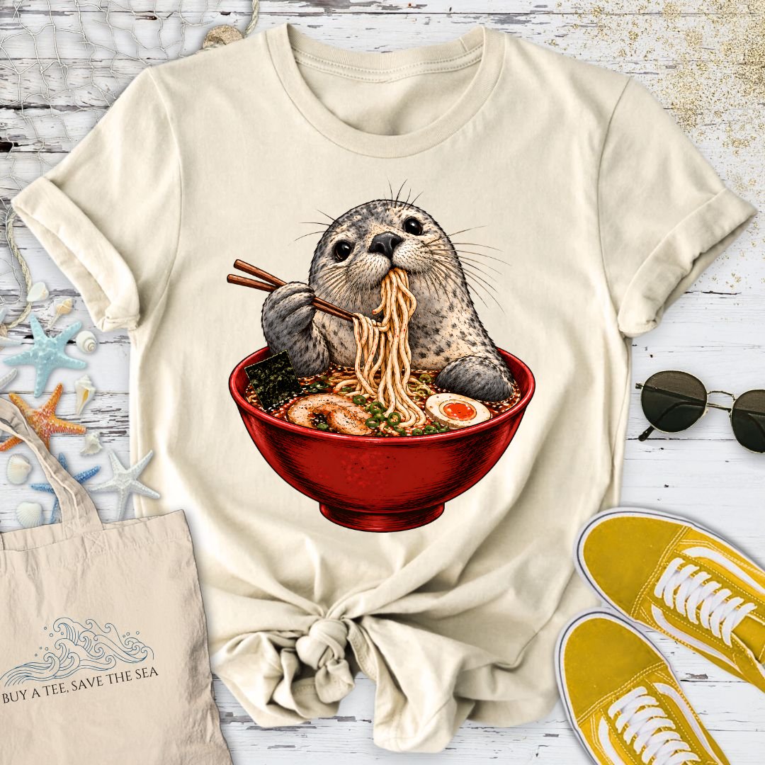 Ramen Seal T-Shirt in Natural - Dolce Reverie