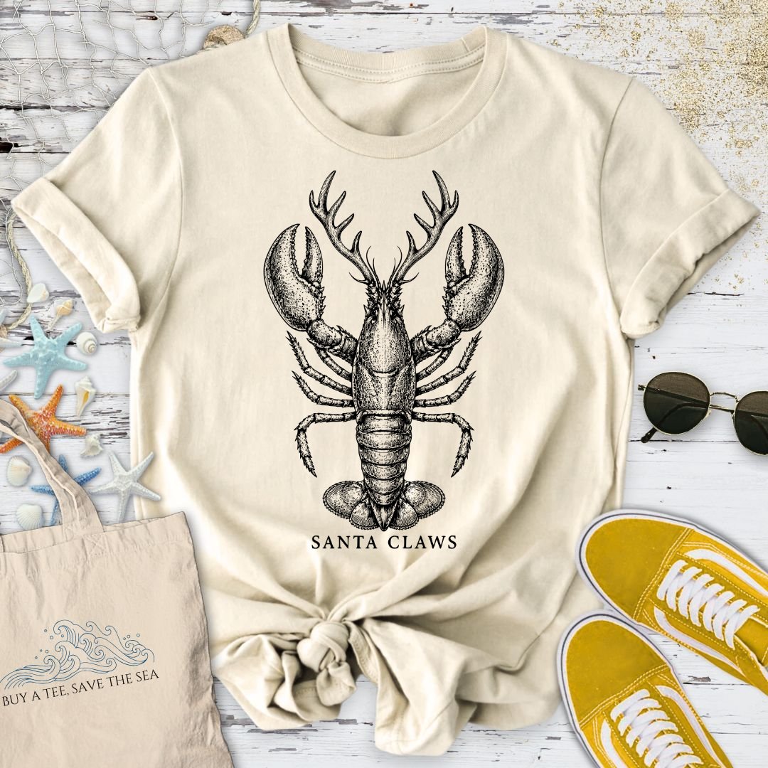 Santa Claws Lobster T-Shirt in Natural - Dolce Reverie