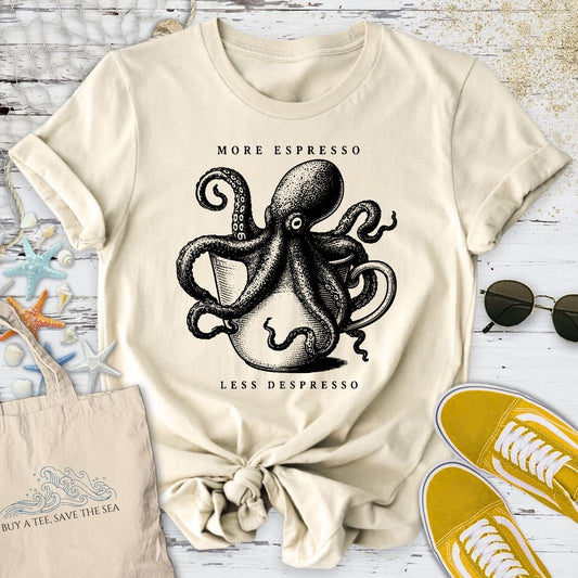 Espresso Octopus T-Shirt in Natural - Dolce Reverie