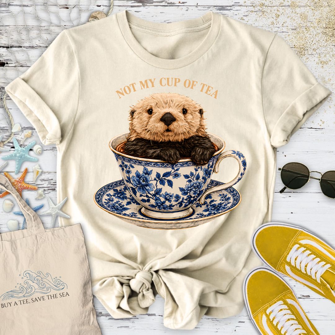 Not My Cup Of Tea, Otter T-Shirt in Natural - Dolce Reverie