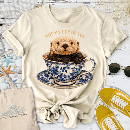 Not My Cup Of Tea, Otter T-Shirt in Natural - Dolce Reverie