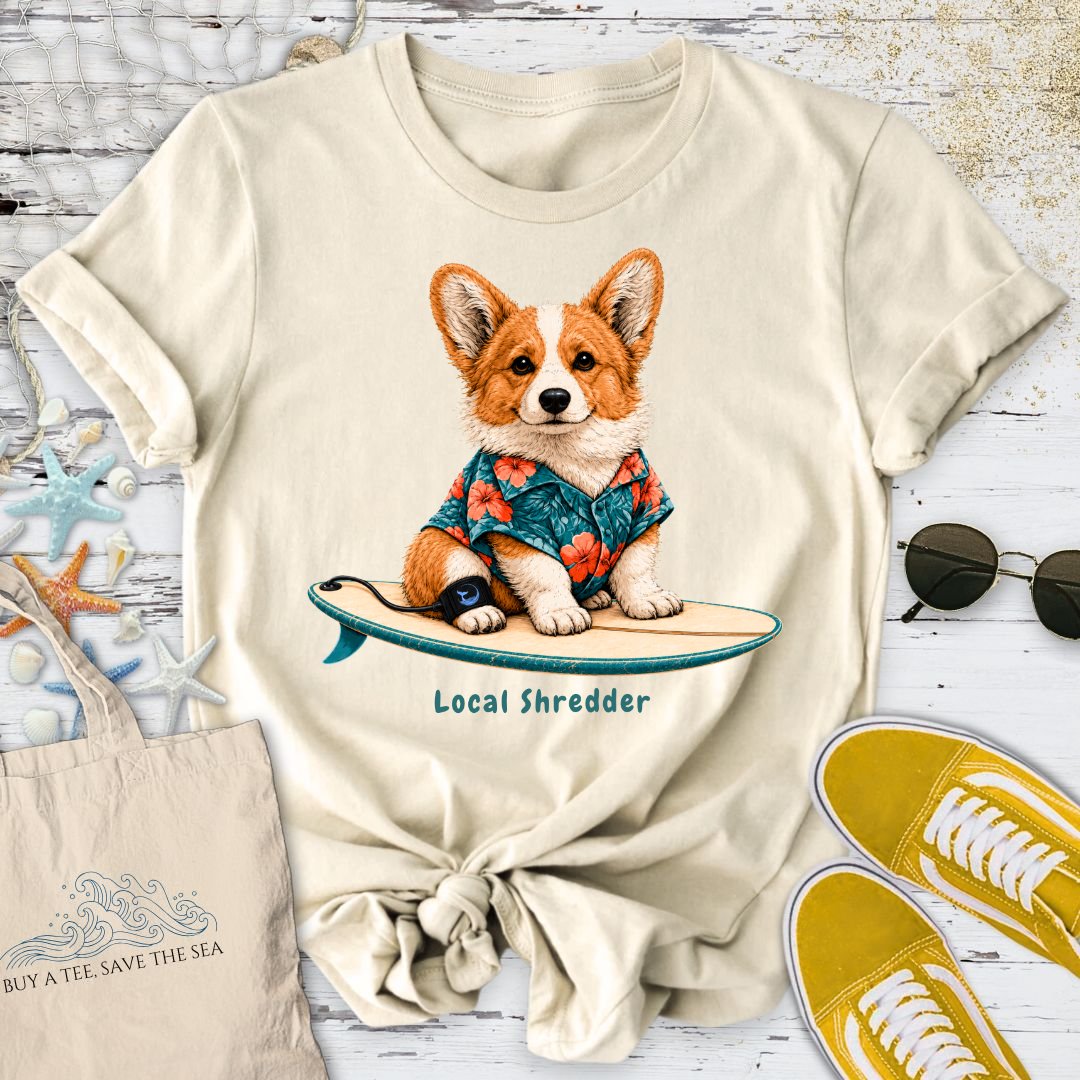 Local Shredder Corgi T-Shirt in Natural - Dolce Reverie