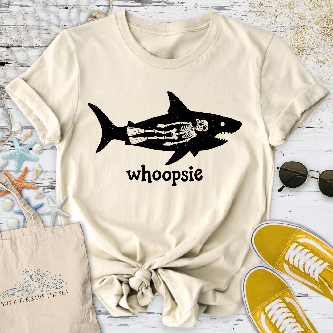 Whoopsie Shark T-Shirt in Natural - Dolce Reverie