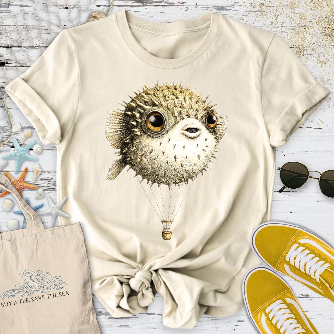 Pufferfish Balloon T-Shirt in Natural - Dolce Reverie