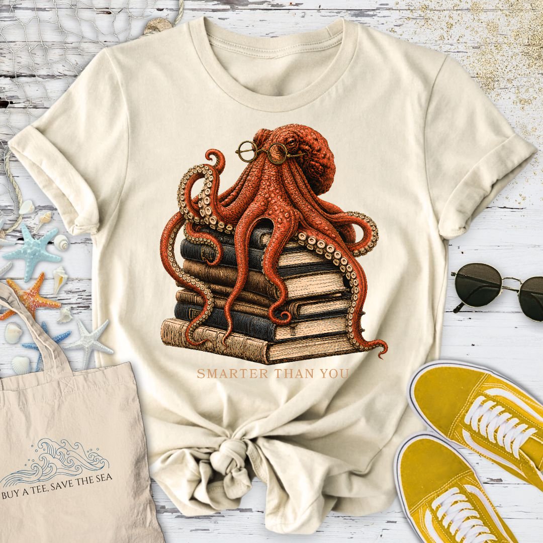 Smarter Than You, Octopus T-Shirt in Natural - Dolce Reverie