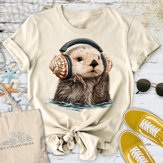 Music Otter T-Shirt in Natural - Dolce Reverie