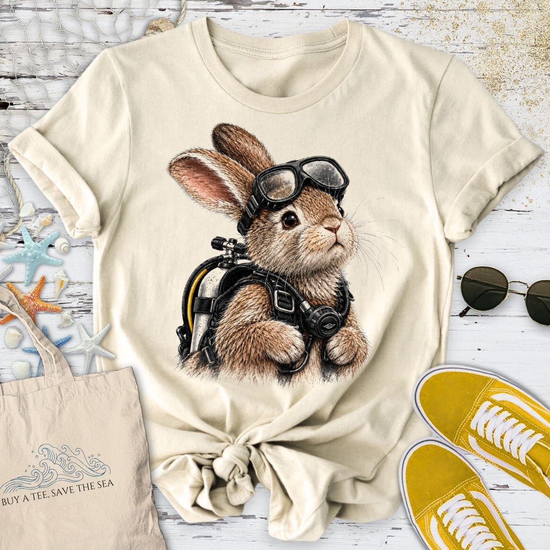Scuba Diver Bunny T-Shirt in Natural - Dolce Reverie