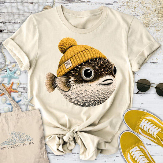 Winter Pufferfish T-Shirt in Natural - Dolce Reverie