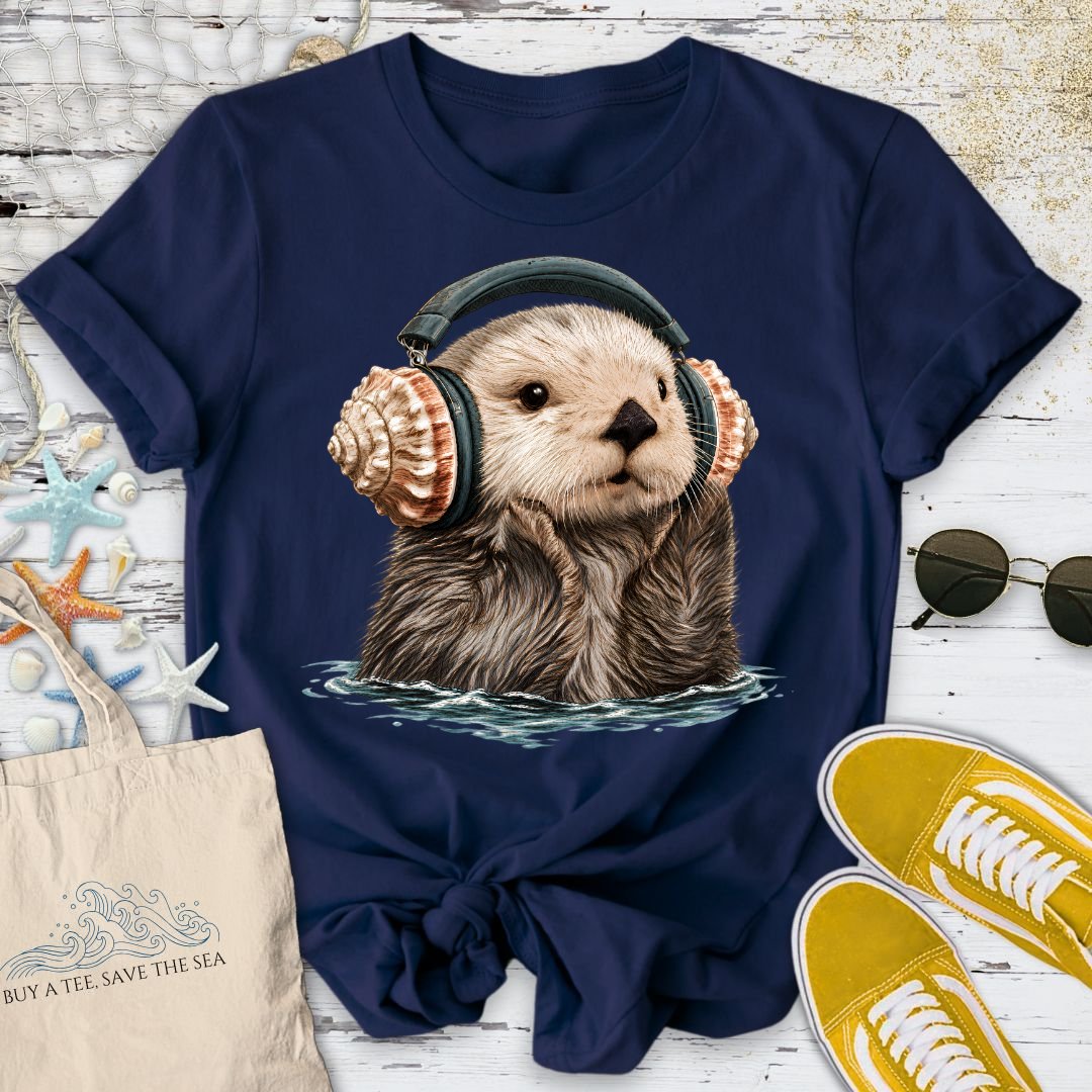 Music Otter T-Shirt in Navy - Dolce Reverie
