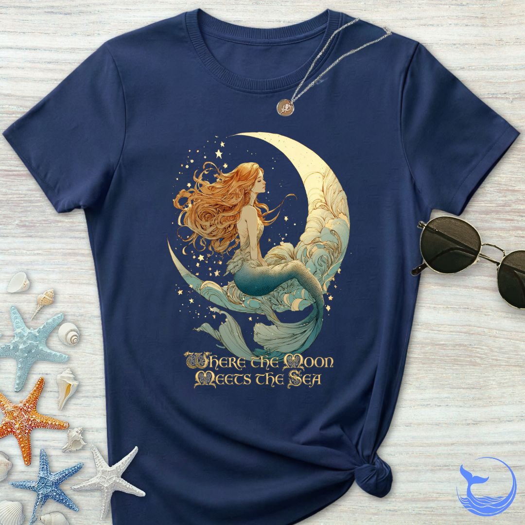 Moon Meets The Sea, Mermaid Women's T-Shirt