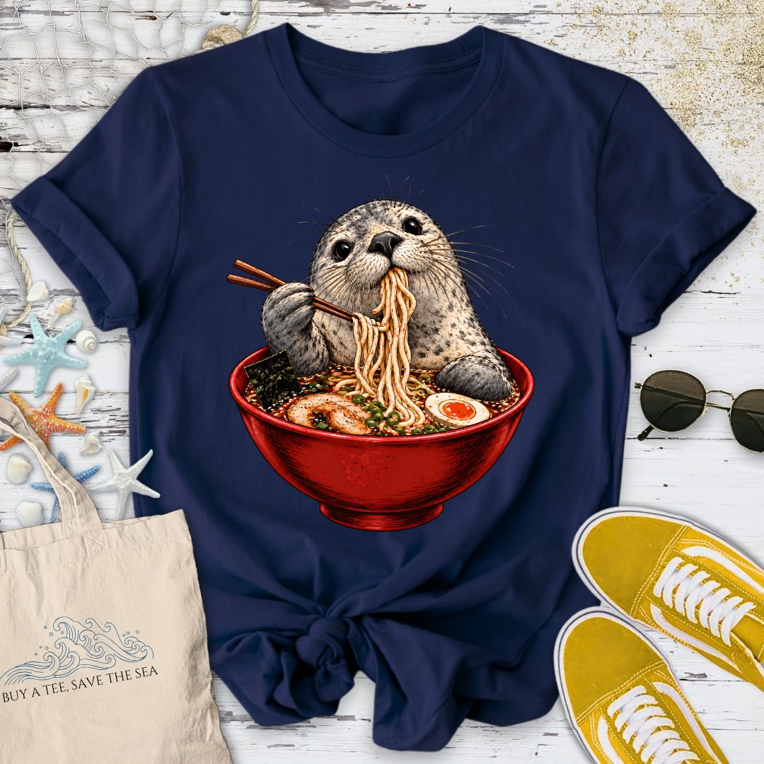 Ramen Seal T-Shirt in Navy - Dolce Reverie