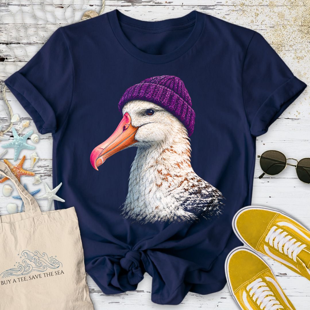 Winter Albatross T-Shirt in Navy - Dolce Reverie