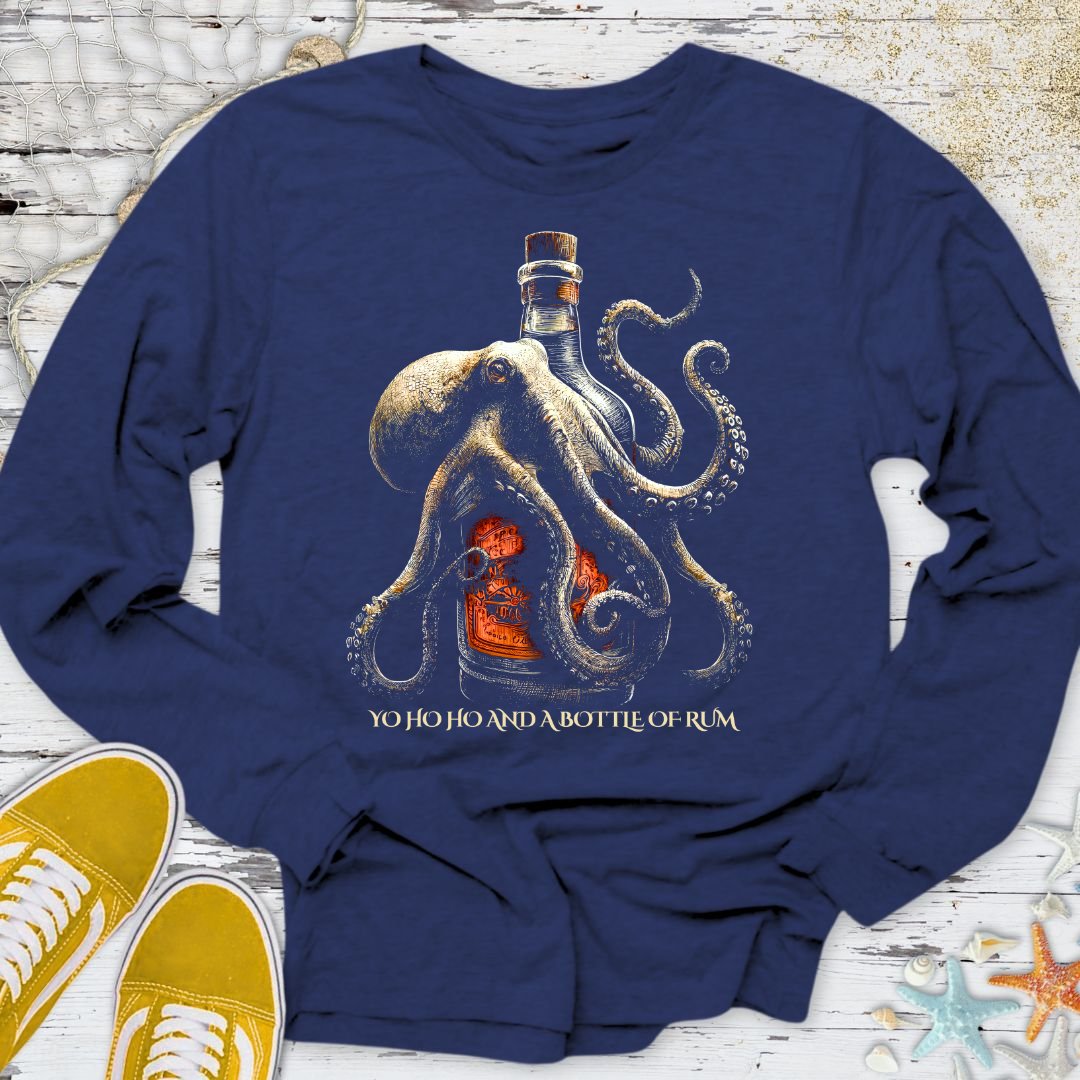 Octopus & A Bottle Of Rum Long Sleeve Tee