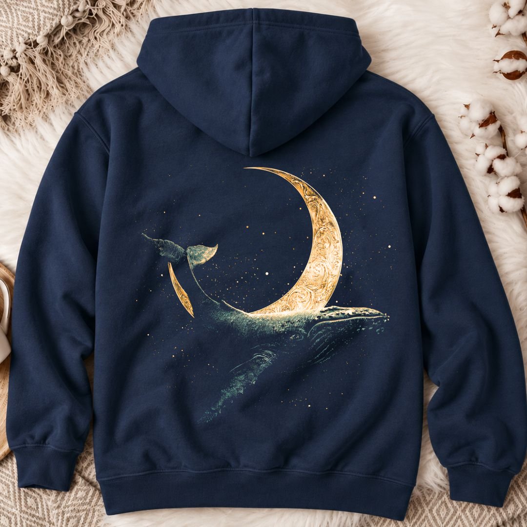 Mystic Whale Back Print Hoodie