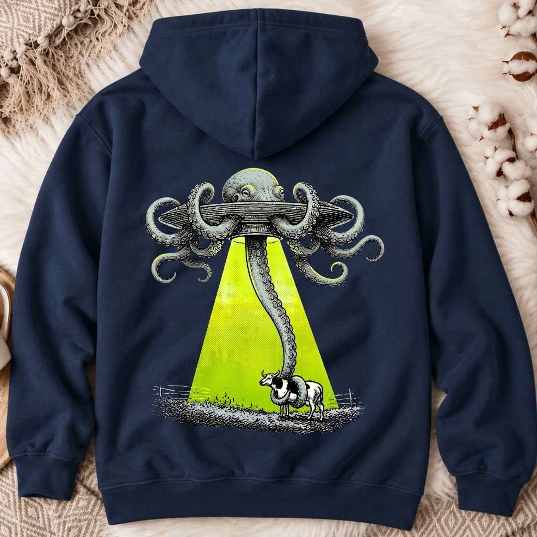 Alien Octopus Back Print Hoodie