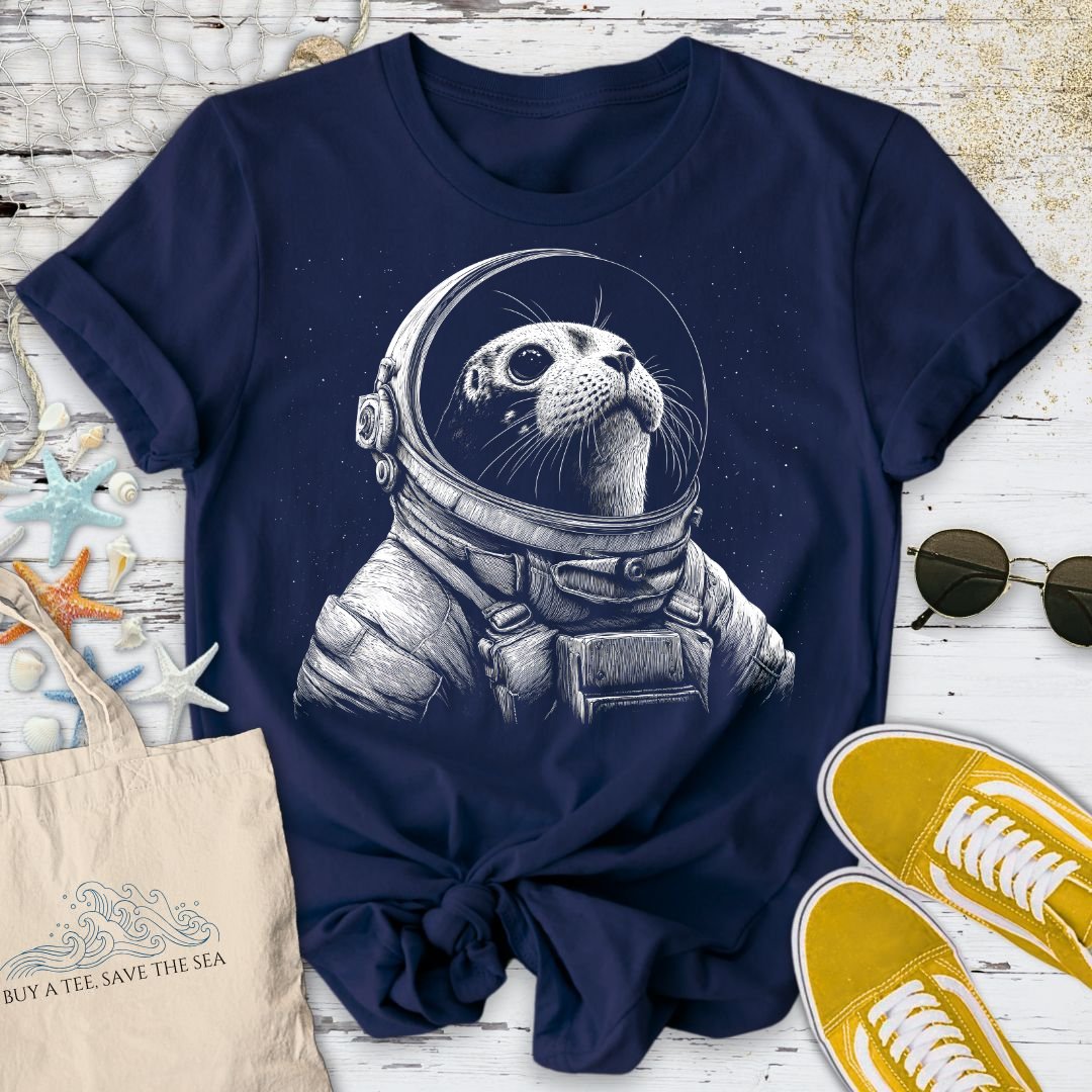 Astronaut Seal T-Shirt in Navy - Dolce Reverie
