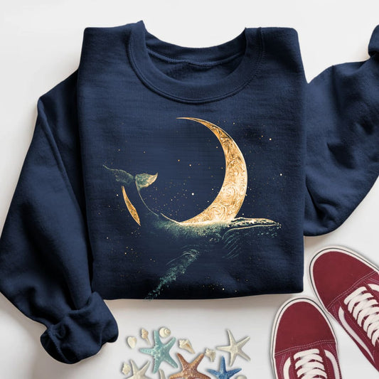 Mystic Whale Sweatshirt in Navy - Dolce Reverie