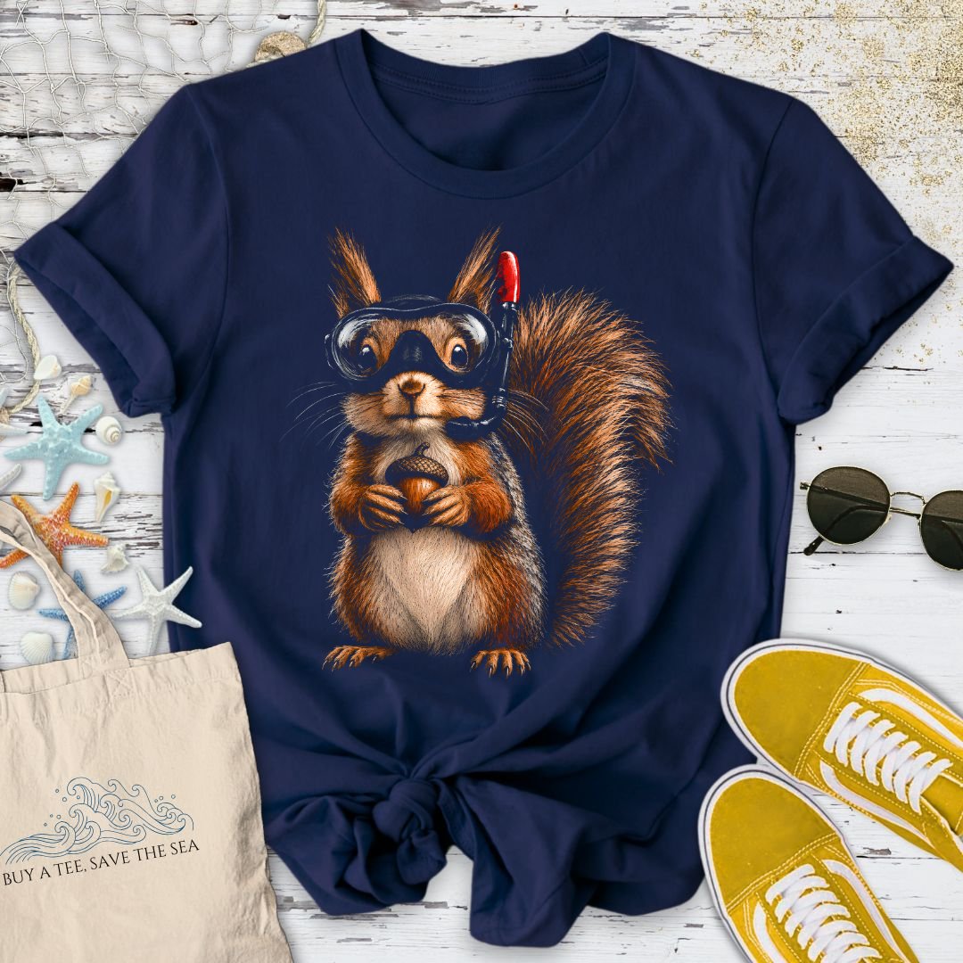 Scuba Diver Squirrel T-Shirt in Navy - Dolce Reverie