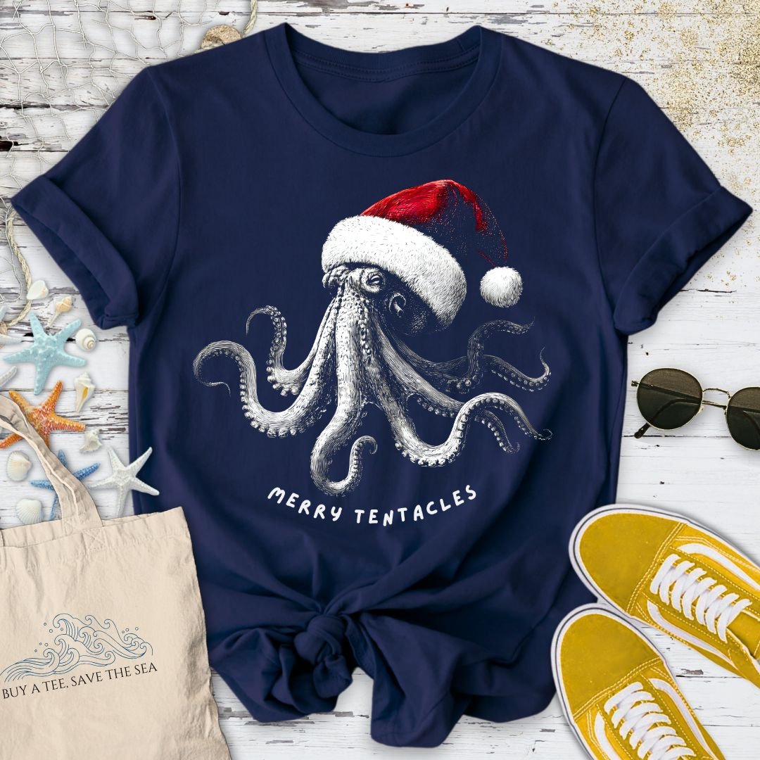 Merry Tentacles Octopus T-Shirt in Navy - Dolce Reverie