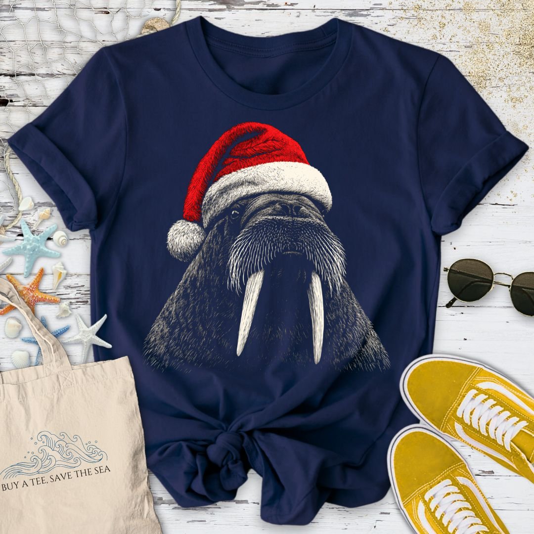 Santa Walrus T-Shirt in Navy - Dolce Reverie
