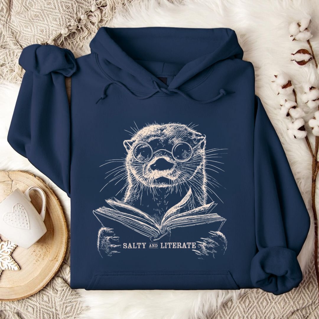 Salty and Literate Otter Hoodie