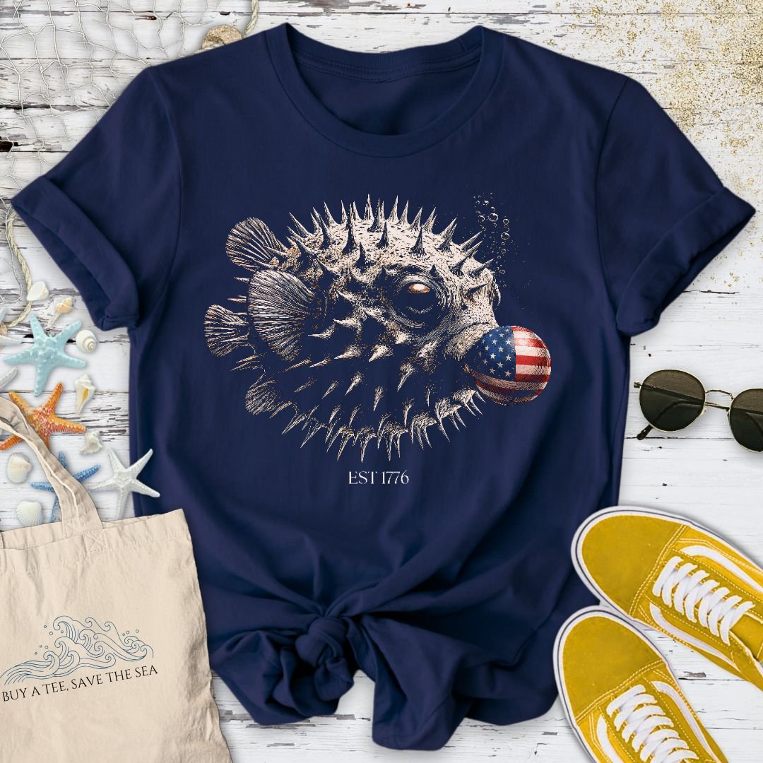 USA Bubblegum Pufferfish T-Shirt